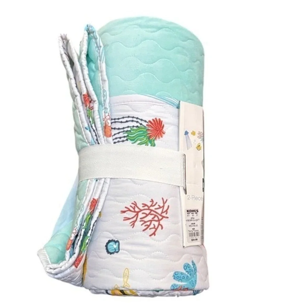 The Big One Kids Ocean Nautical 2 Piece Twin Reversible Comforter Quilt NEW - Picture 5 of 12